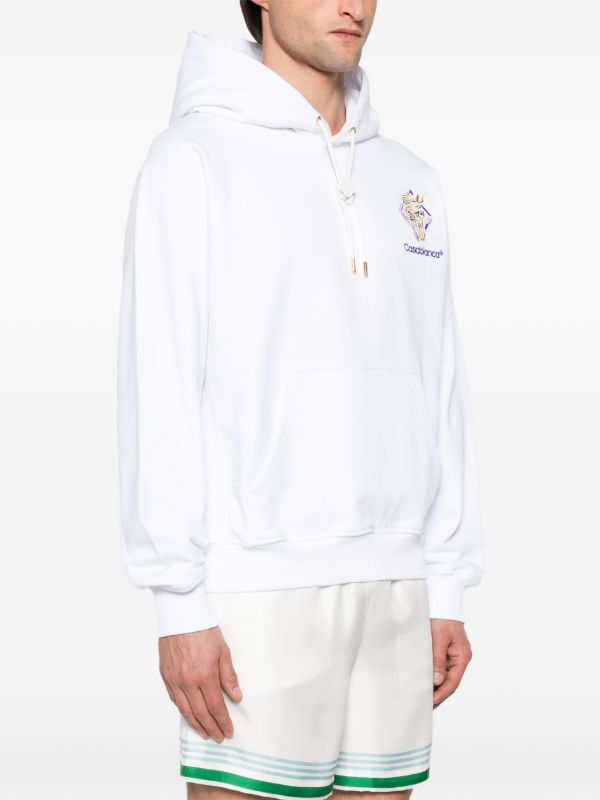 Browns Casablanca White Logo-Print Hoodie | Browns Hoodies