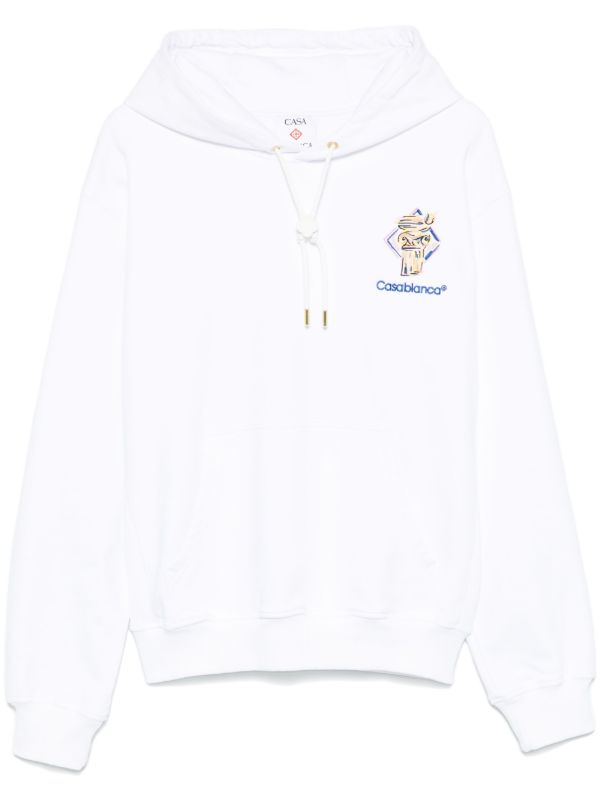 browns Casablanca White Logo-Print Hoodie | Browns Hoodies