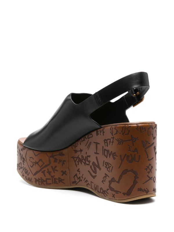 Browns Chloé 80mm Maxime Wedge Sandals | Browns Sandals