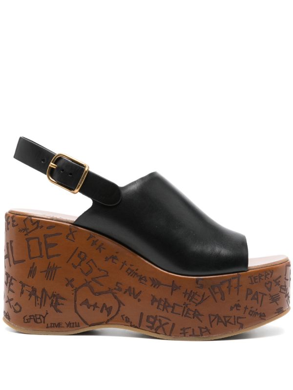 browns Chloé 80mm Maxime wedge sandals | Browns Sandals