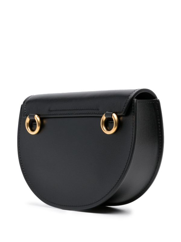 Browns Chloé Black Logo Plaque Shoulder Bag | Browns Shoulder Bags