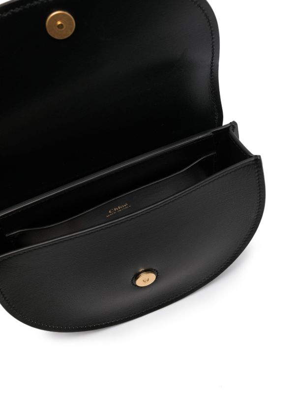 Browns Chloé Black Logo Plaque Shoulder Bag | Browns Shoulder Bags