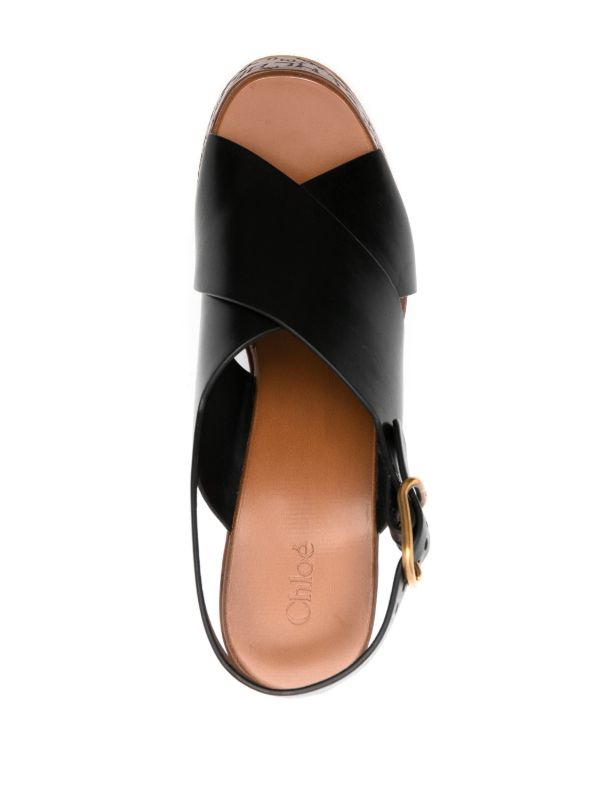 Browns Chloé Black Maxime 130 Wedge Sandals | Browns Sandals
