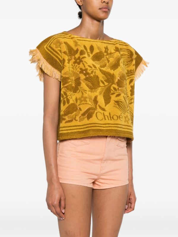 Browns Chloé Boat-neck Jacquard Top | Browns T-Shirts & Jersey Shirts