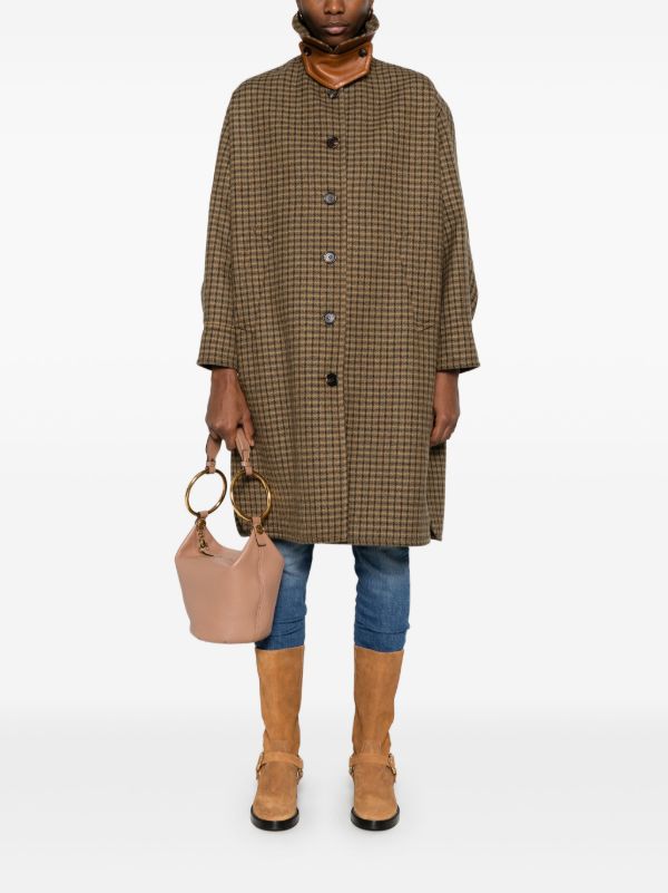 Browns Chloé Checked Wool Single-Breasted Coat | Browns Single Breasted Coats