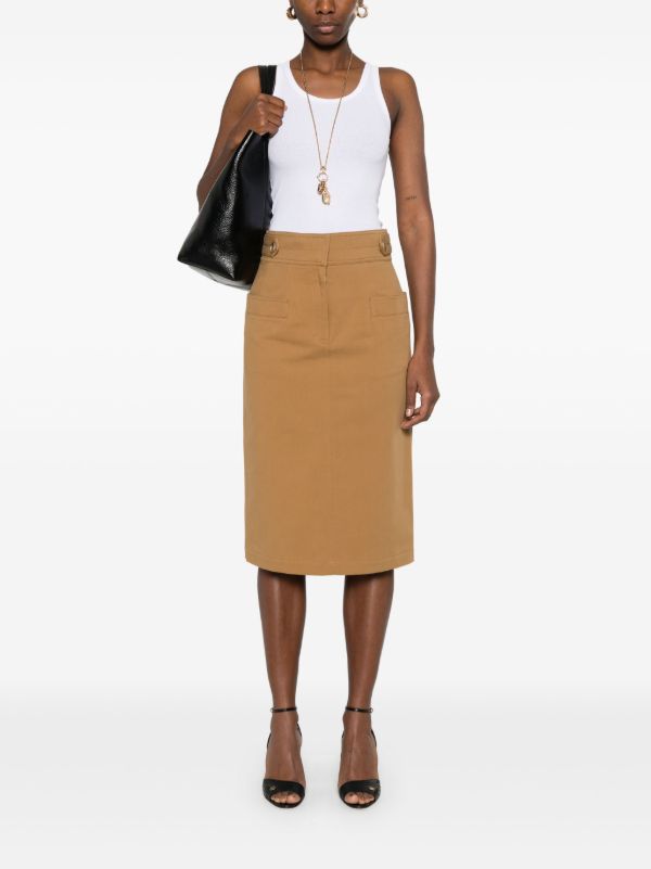 Browns Chloé Cotton Midi Skirt | Browns Straight Skirts