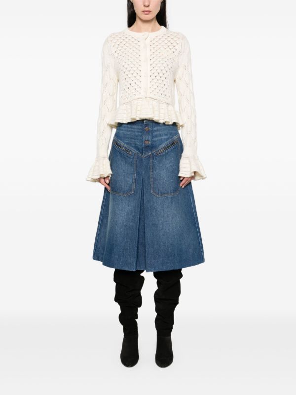 Browns Chloé Crochet Ruffled Cardigan | Browns Cardigans