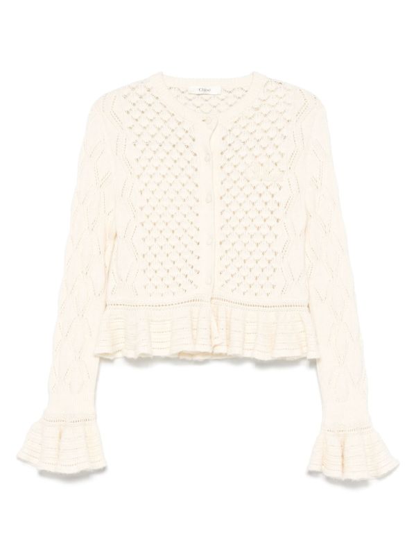 browns Chloé crochet ruffled cardigan | Browns Cardigans