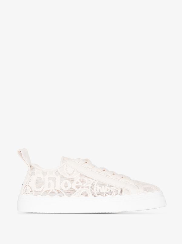 browns Chloé Neutral Lauren Lace Sneakers | Browns Sneakers