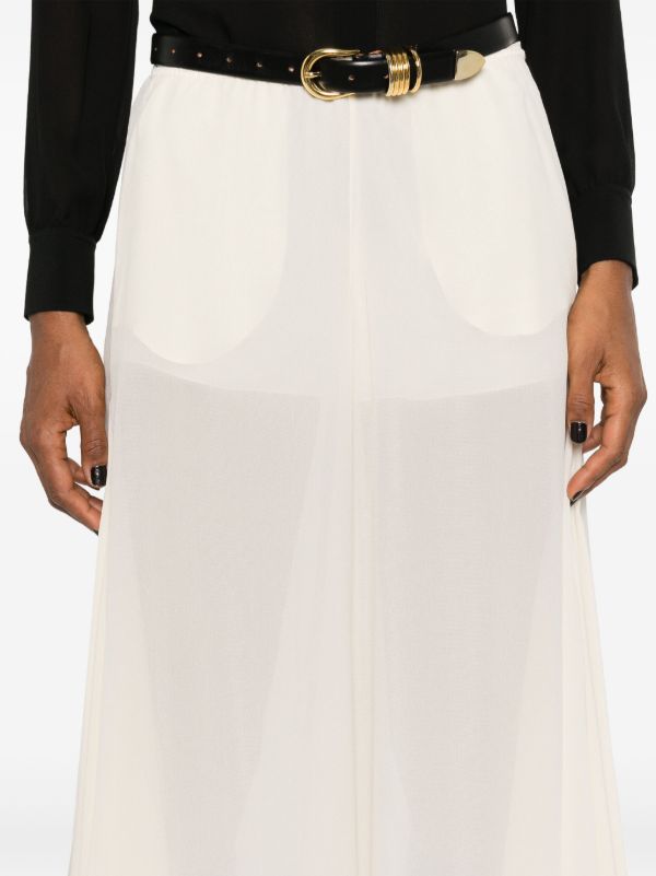 Browns Chloé Neutral Wide-Leg Silk Trousers | Browns Wide-Leg Pants