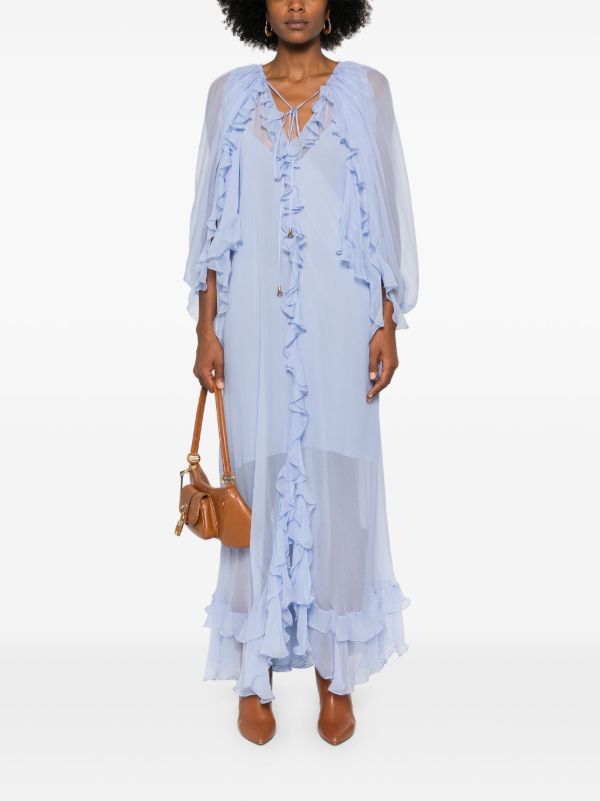 Browns Chloé Sheer Ruffled Maxi Dress | Browns Day Dresses
