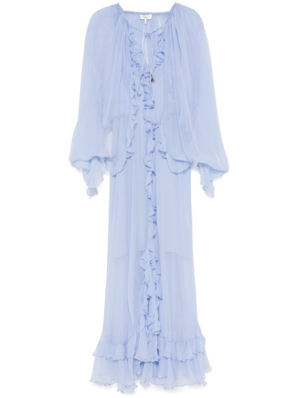 browns Chloé sheer ruffled maxi dress | Browns Day Dresses