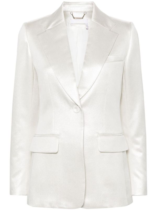 browns Chloé Silver-Tone Silk Lamé Blazer | Browns Blazers