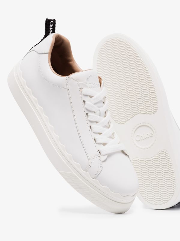 Browns Chloé White Lauren Low Top Leather Sneakers | Browns Sneakers