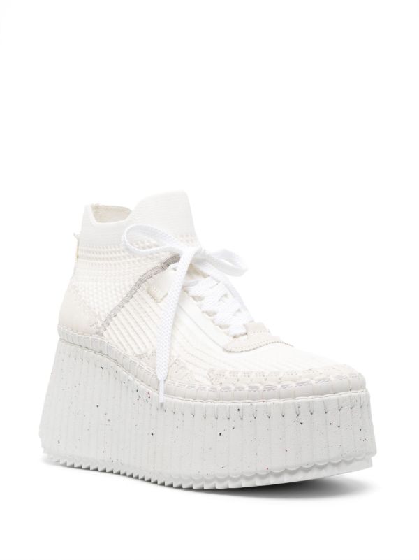 Browns Chloé White Nama 80 Wedge Sneakers | Browns Sneakers