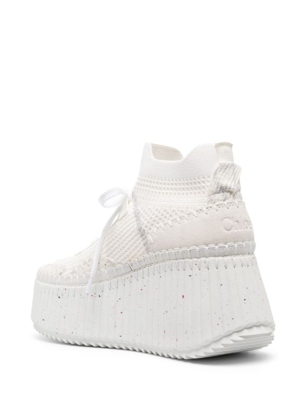 Browns Chloé White Nama 80 Wedge Sneakers | Browns Sneakers