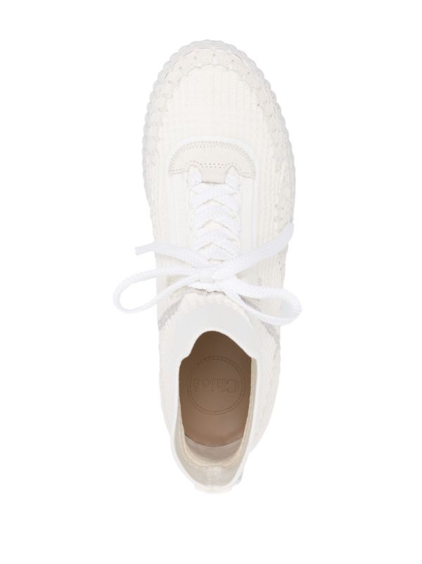 Browns Chloé White Nama 80 Wedge Sneakers | Browns Sneakers