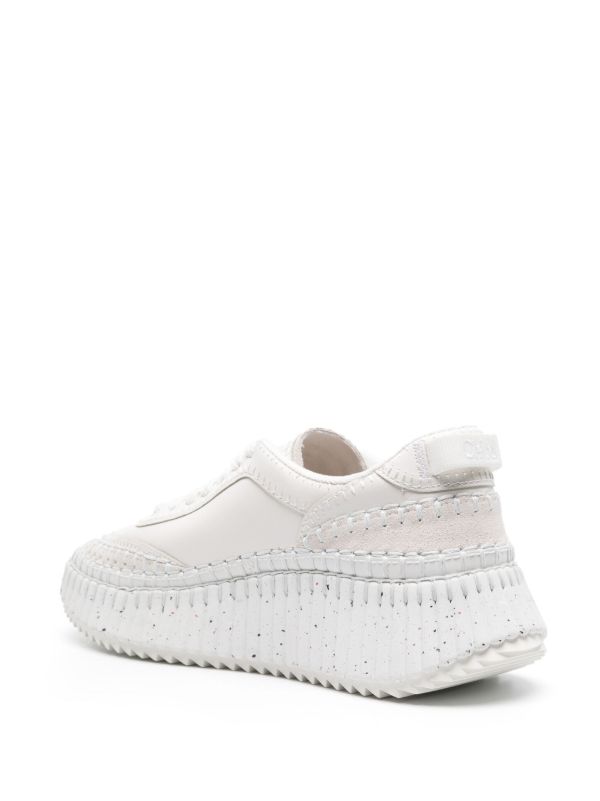 Browns Chloé White Nama Whipstitch Sneakers | Browns Sneakers