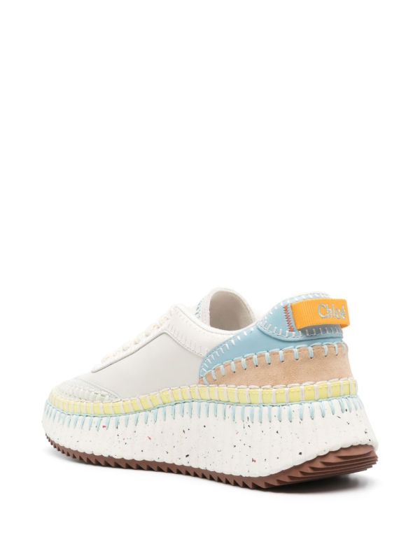 Browns Chloé White Nama Whipstitch Sneakers | Browns Sneakers