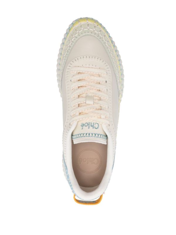 Browns Chloé White Nama Whipstitch Sneakers | Browns Sneakers