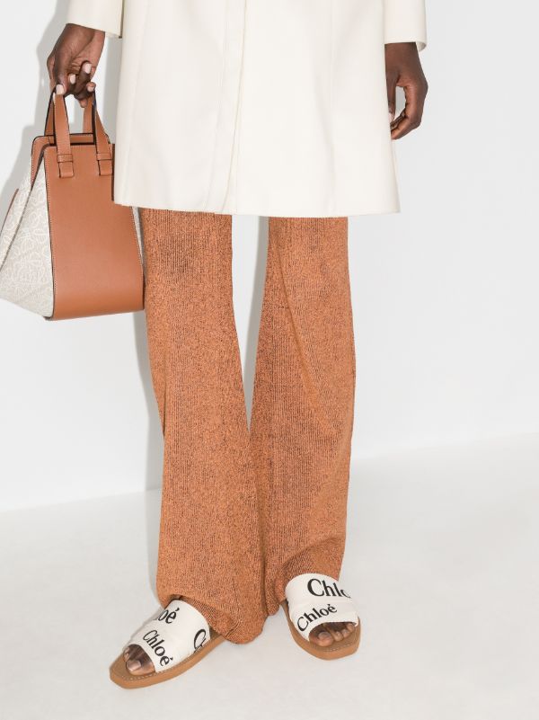 Browns Chloé White Woody Logo Strap Sandals | Browns Sandals