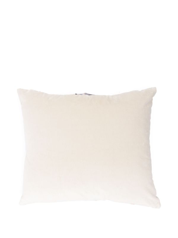 Browns Christina Lundsteen Orange Layla Geometric Print Velvet Cushion | Browns Cushions