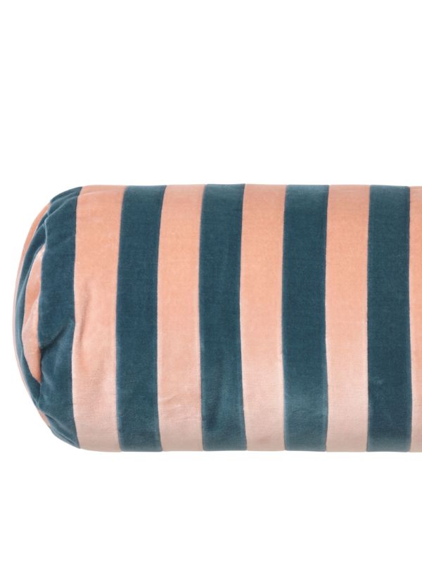 Browns Christina Lundsteen Pink And Blue Striped Bolster Cushion | Browns Cushions