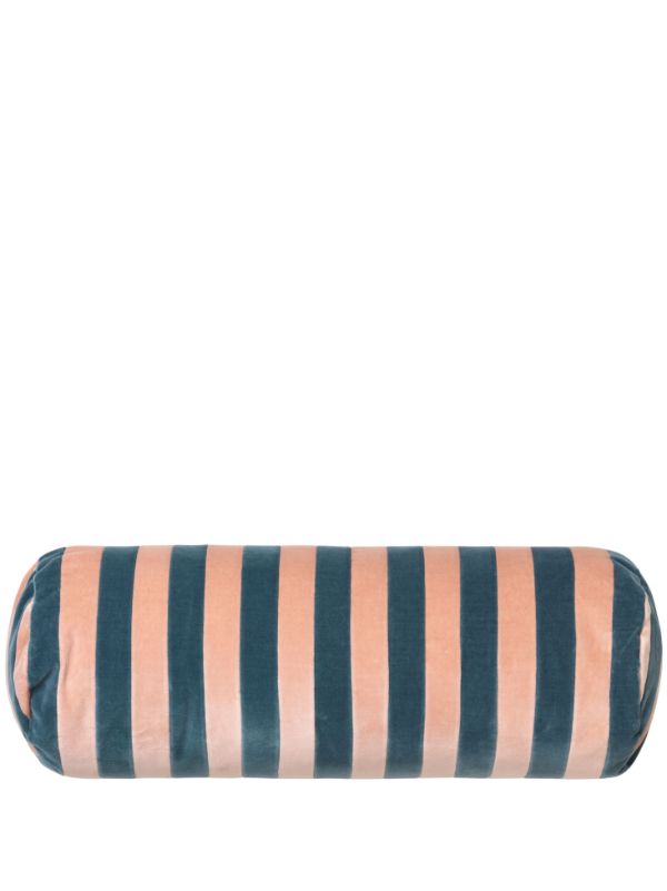 browns Christina Lundsteen Pink And Blue Striped Bolster Cushion | Browns Cushions