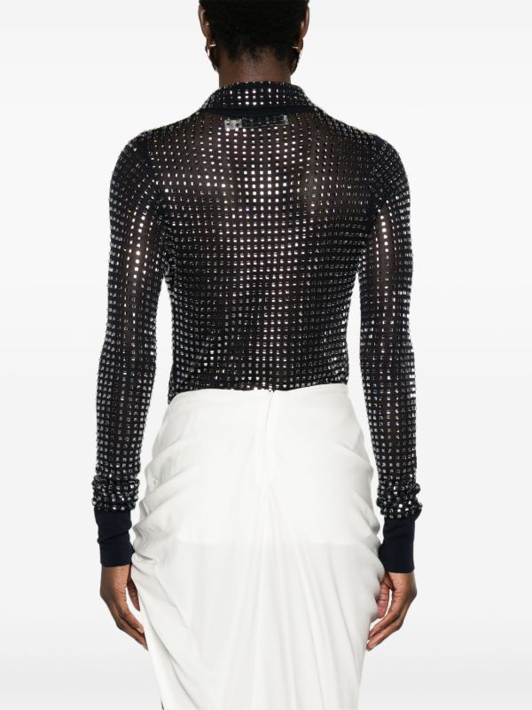 Browns Christopher Esber Blue Cristalla Crystal-Embellished Body | Browns T-Shirts & Jersey Shirts