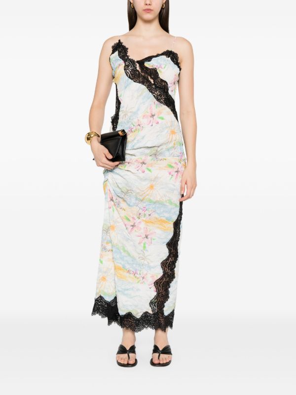 Browns Christopher Esber Crimped Lace Slip Dress | Browns Day Dresses