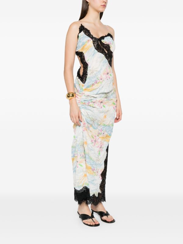 Browns Christopher Esber Crimped Lace Slip Dress | Browns Day Dresses