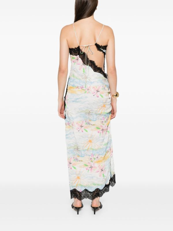 Browns Christopher Esber Crimped Lace Slip Dress | Browns Day Dresses