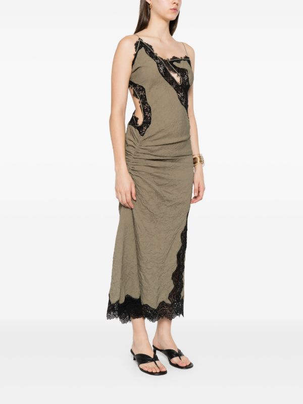 Browns Christopher Esber Crimped Lace Slip Dress | Browns Day Dresses