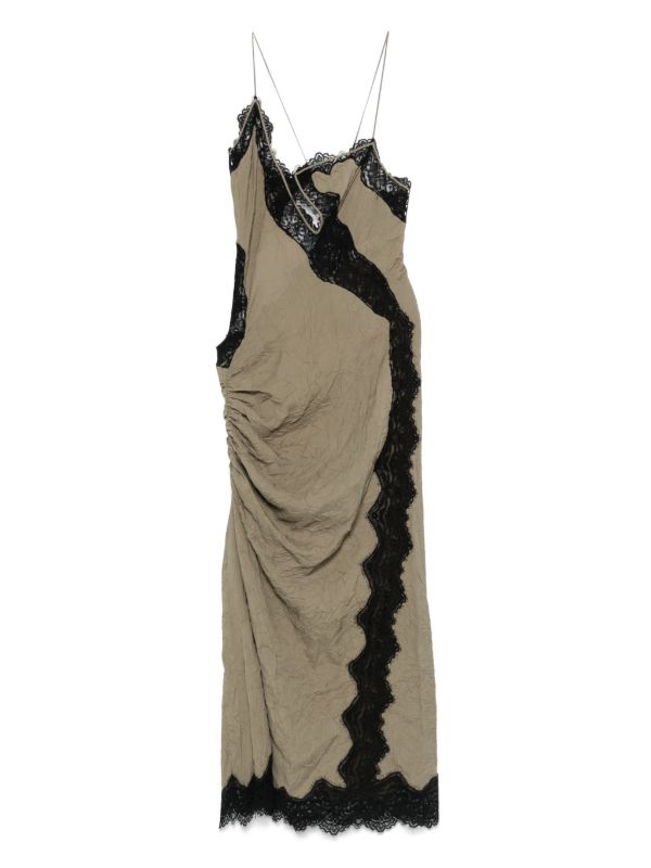 browns Christopher Esber crimped lace slip dress | Browns Day Dresses