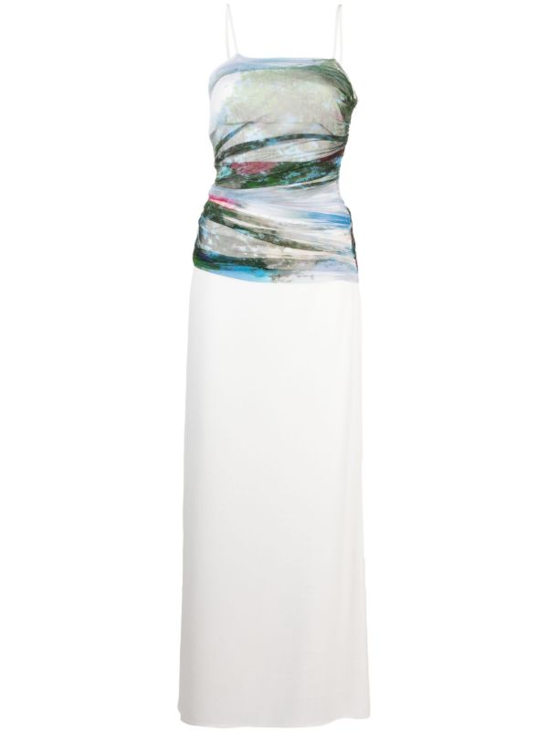 browns Christopher Esber Green Lucid Garden-Print Gown | Browns Evening Dresses