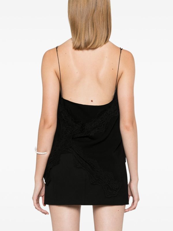 Browns Christopher Esber Lace-Trim Silk Top | Browns Vests & Tank Tops