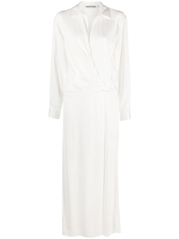 browns Christopher Esber white wrapped maxi shirt dress | Browns Day Dresses