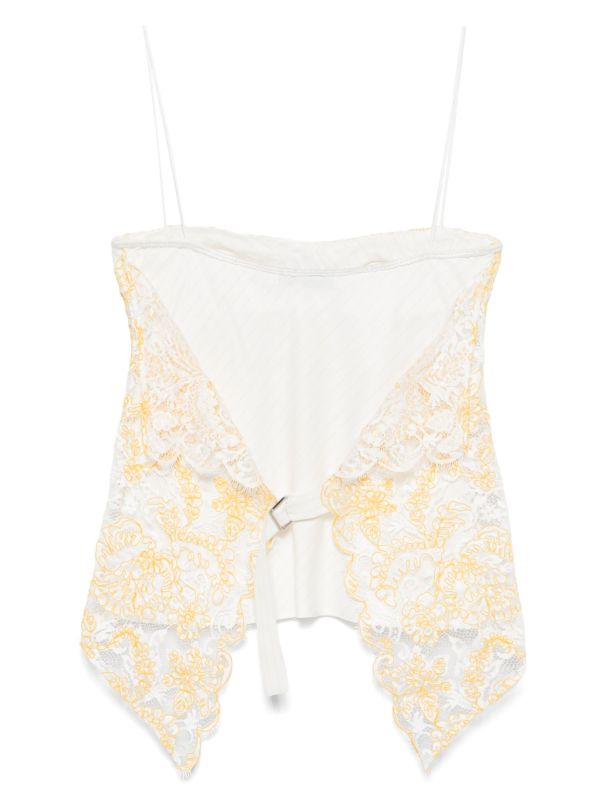 Browns Christopher Esber Yellow Lace Camisole | Browns Camisoles & Corsets