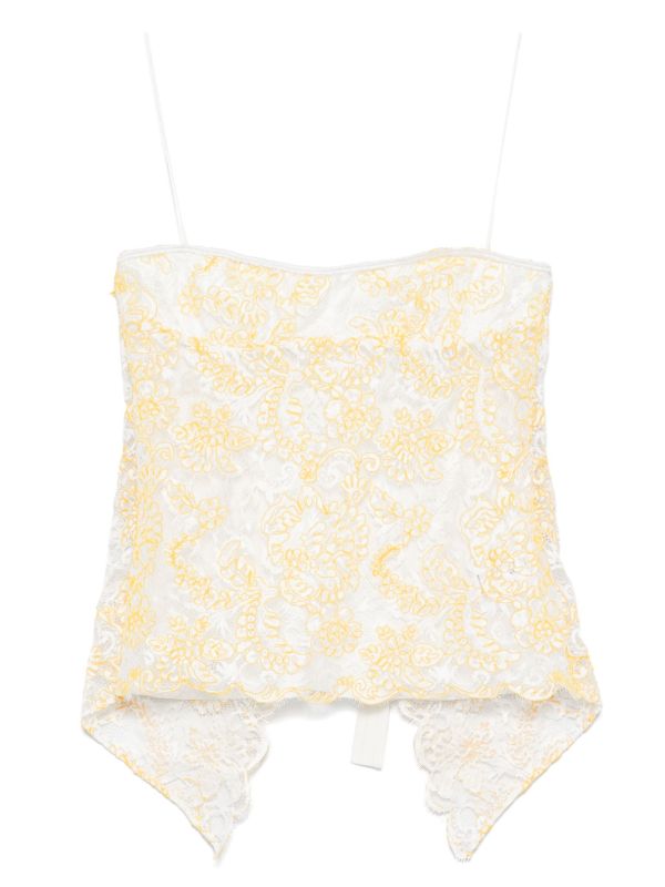 browns Christopher Esber Yellow Lace Camisole | Browns Camisoles & Corsets