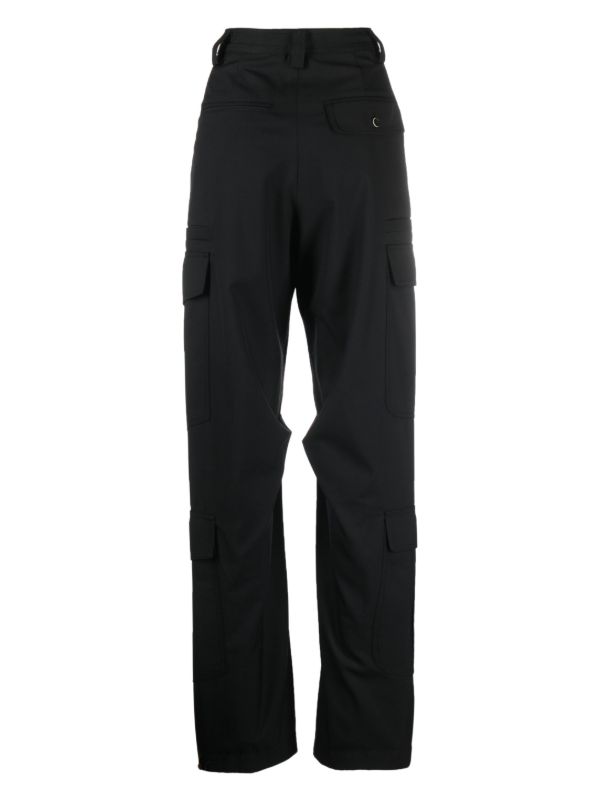 Browns Christopher John Rogers Black Wide-Leg Crepe Cargo Trousers | Browns Cargo Trousers