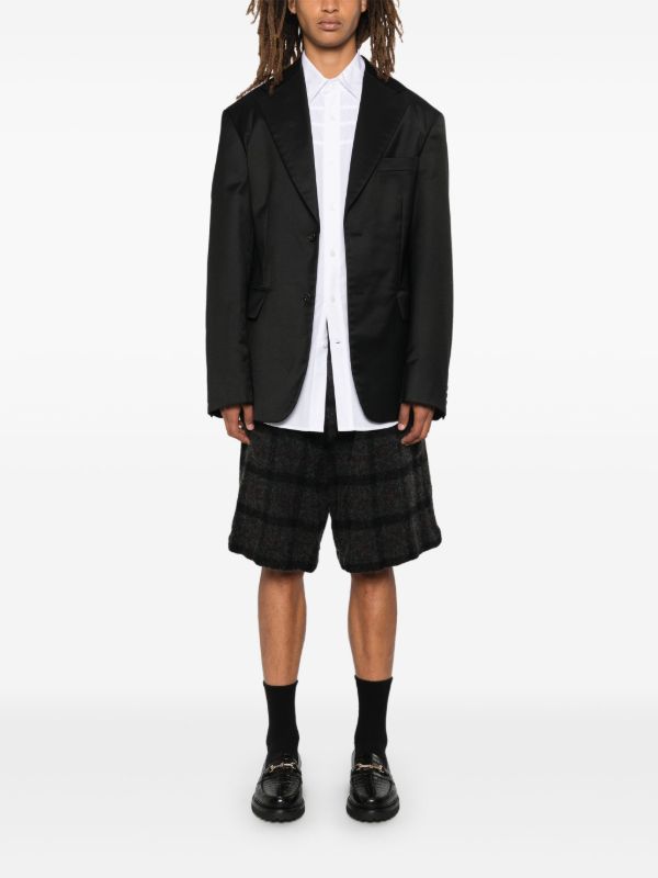 Browns Comme Des Garçons Homme Plus Grey Wool Shorts | Browns Bermuda Shorts