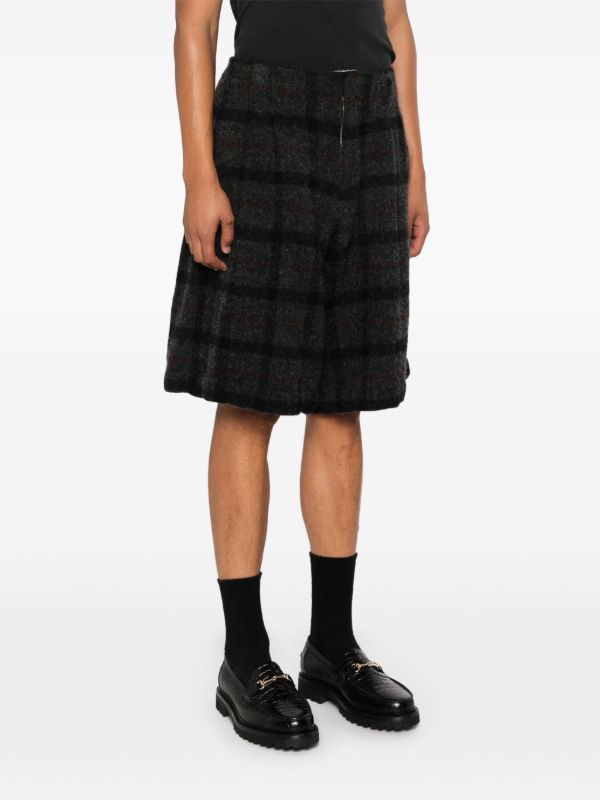 Browns Comme Des Garçons Homme Plus Grey Wool Shorts | Browns Bermuda Shorts