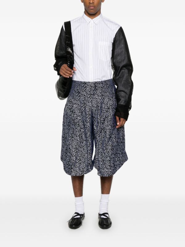 Browns Comme Des Garçons Homme Plus Paisley-jacquard Shorts | Browns Bermuda Shorts