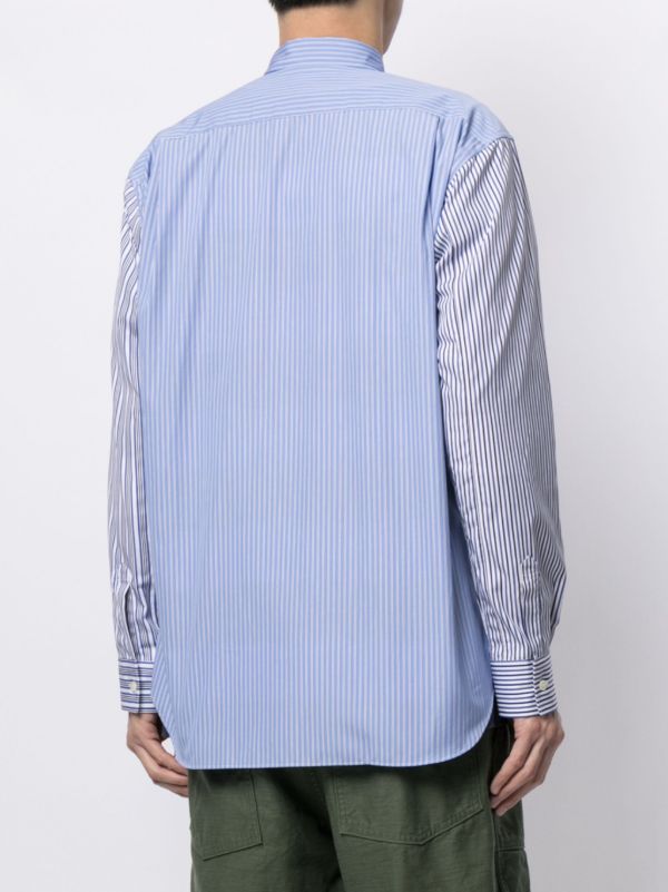 Browns Comme Des Garçons Shirt Blue Striped Cotton Shirt | Browns Shirts