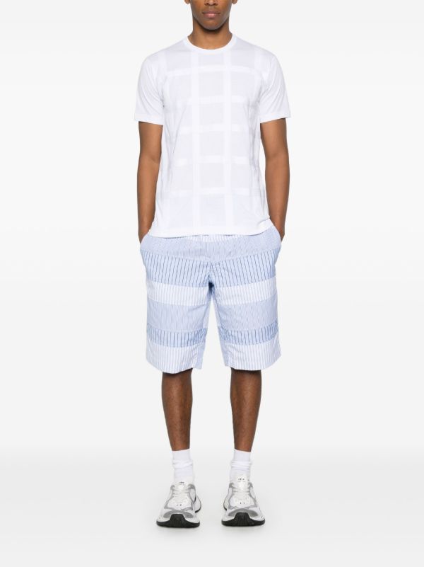 Browns Comme Des Garçons Shirt Patchwork Striped Shorts | Browns Bermuda Shorts