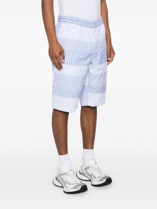 Browns Comme Des Garçons Shirt Patchwork Striped Shorts | Browns Bermuda Shorts