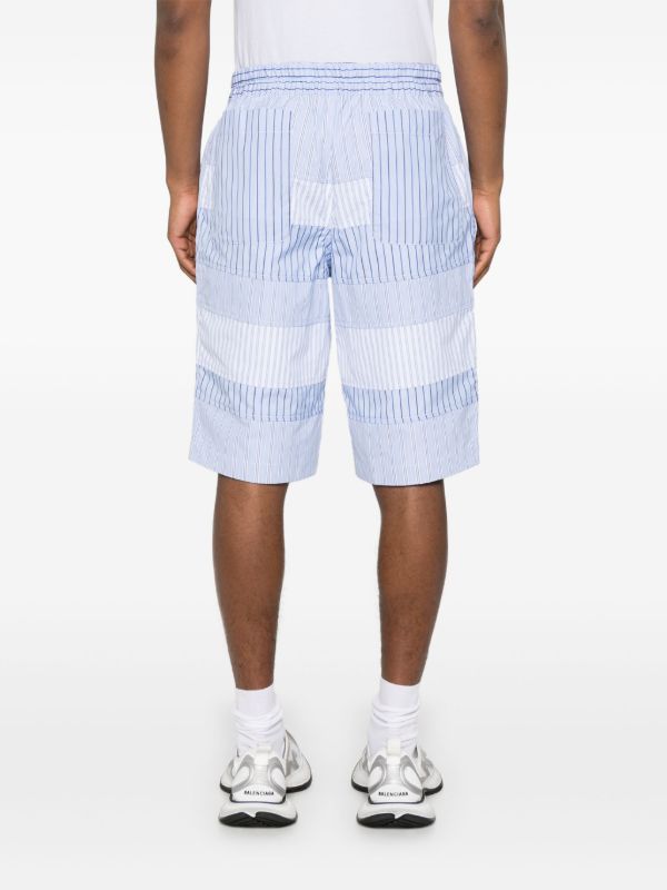 Browns Comme Des Garçons Shirt Patchwork Striped Shorts | Browns Bermuda Shorts