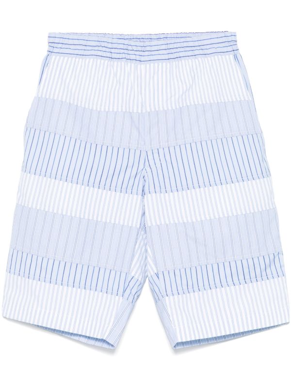 browns Comme Des Garçons Shirt patchwork striped shorts | Browns Bermuda Shorts