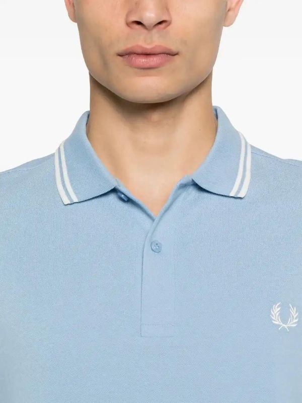 Browns Comme Des Garçons Shirt X Fred Perry Striped-trim Polo Shirt | Browns Polo Shirts
