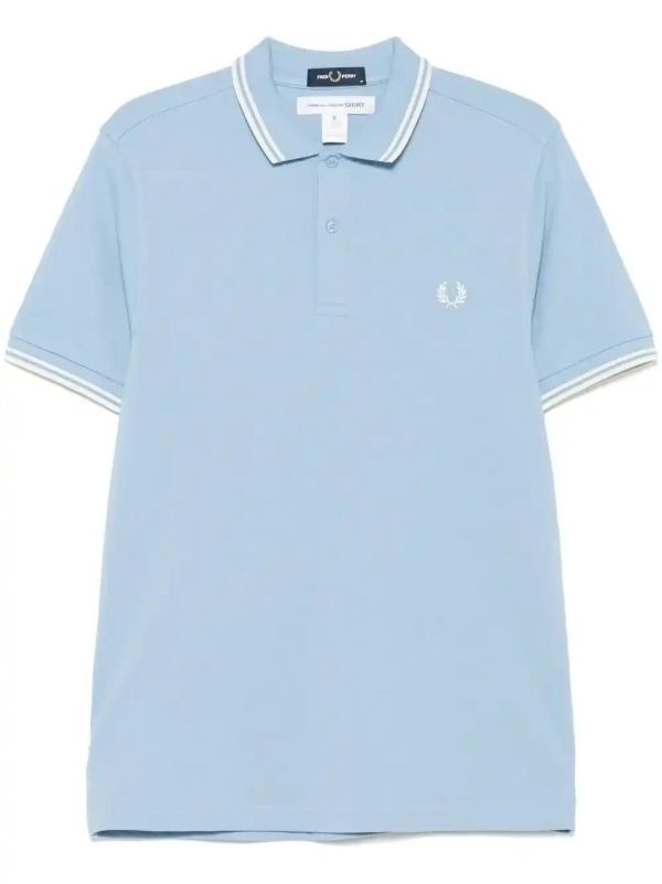 browns Comme Des Garçons Shirt x Fred Perry striped-trim polo shirt | Browns Polo Shirts
